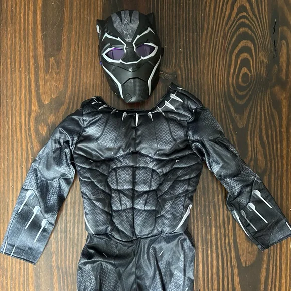 Marvel Black Panther Kids Costume - Black and Silver with Purple Accents - Picture 4 of 9